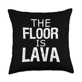 Funny Rock Climbing Climber Bouldering The Floor Is Lava Throw Pillow
