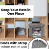 Fxvhojq Hat Box - Gray Felt Hat Storage Container Round