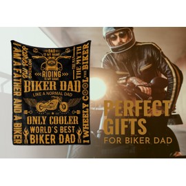 InnoBeta Motorcycle Dad Gifts, Throw Blanket for Cooler Biker Dad, Grandpa, Motorbike Lover Biker Rider Father, Father's Day, Christmas, Birthday