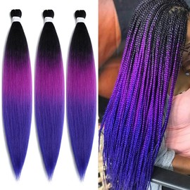 BALINGHAIR Braiding Hair Pre-Stretched Kanekalon High Temperature Synthetic Fiber Braid Hair 28 Inches (C10, 28 Inch (Pack of 3))