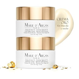 MARIE D ARGAN Do Crema Facial Oro 24K Da Y Noche 50g CU, Hidrata, Reafirma, Ilumina, Reduce Arrugas Y Lneas De Expresin, Con Pptidos, Escualeno Y...  