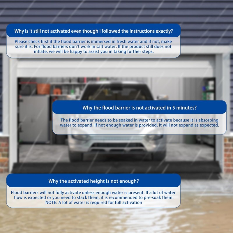 Sabary 5 Pcs Water Barrier 5ft x 6.5Inch Flood Prevention