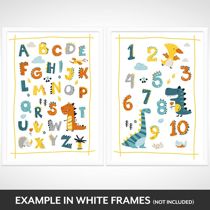 A4 Large Dinosaur Posters and Alphabet Chart - Little Boys