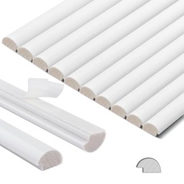 STICKGOO 10-Pack Tile Edge Trim, 12" Wall Molding Trim for Peel and Stick Backsplash Tile, Tile Edge Decorative Liner Comes with 12 Pieces Strong Double-Sided Tape (White)