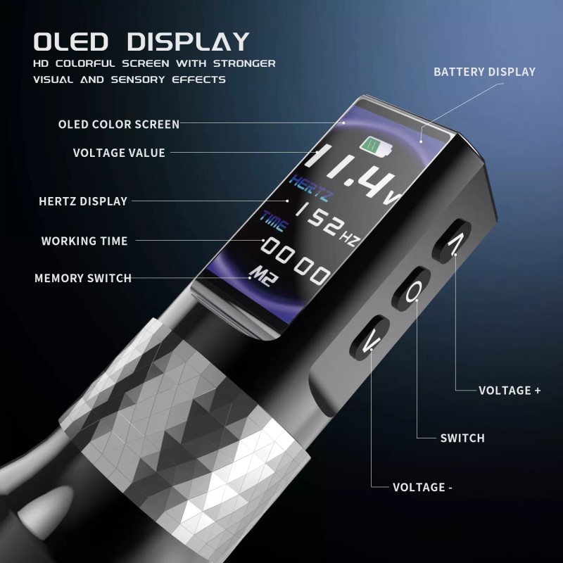 YILONG F6 Wireless Tattoo Pen Powerful Brushless Tattoo Machine Motor