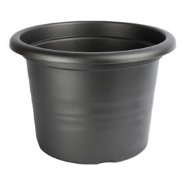 Garronda GD-0022 Round Plastic Flower Pot for Flowers and Other Plants, Flower Pots, Plastic (Graphite, Diameter 15 cm, Height 10.5 cm)