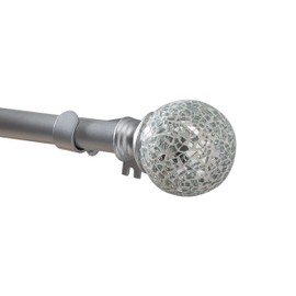 Home Details Palermo Adjustable 48"-86" Curtain Rod, Silver