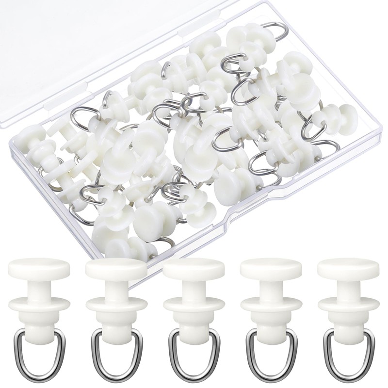 Craftsatin 50 Pcs Plastic Curtain Track Roller Hooks Ceiling Sliding