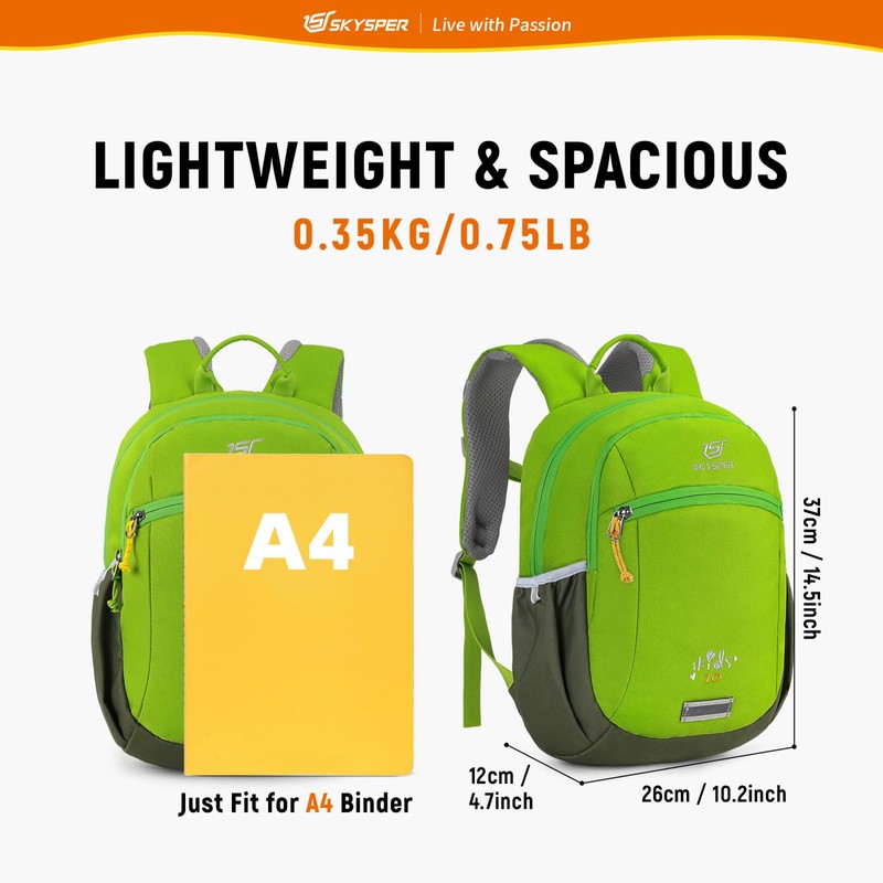 SKYSPER Children's Backpack 10L Hiking Backpack with Chest Strap Boys