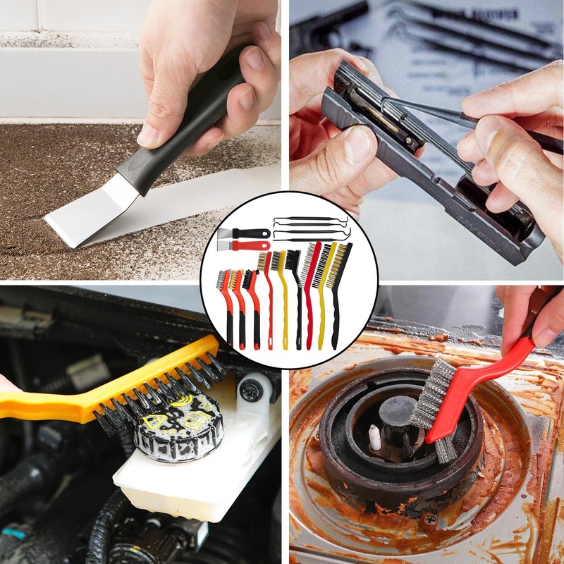 ANBOWEI 15pcs Mini Wire Brushes for Cleaning with Small Brass