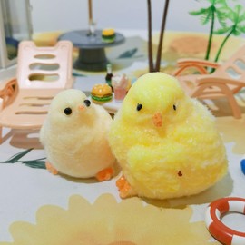 CoFuBcad Handmade 2pcs Chick Taba Squeeze Toys, Cute Chick Stress Relieving Silicone Sensory Toy, Slow Rebound Chick Squeezing Toy, Party Birthday.