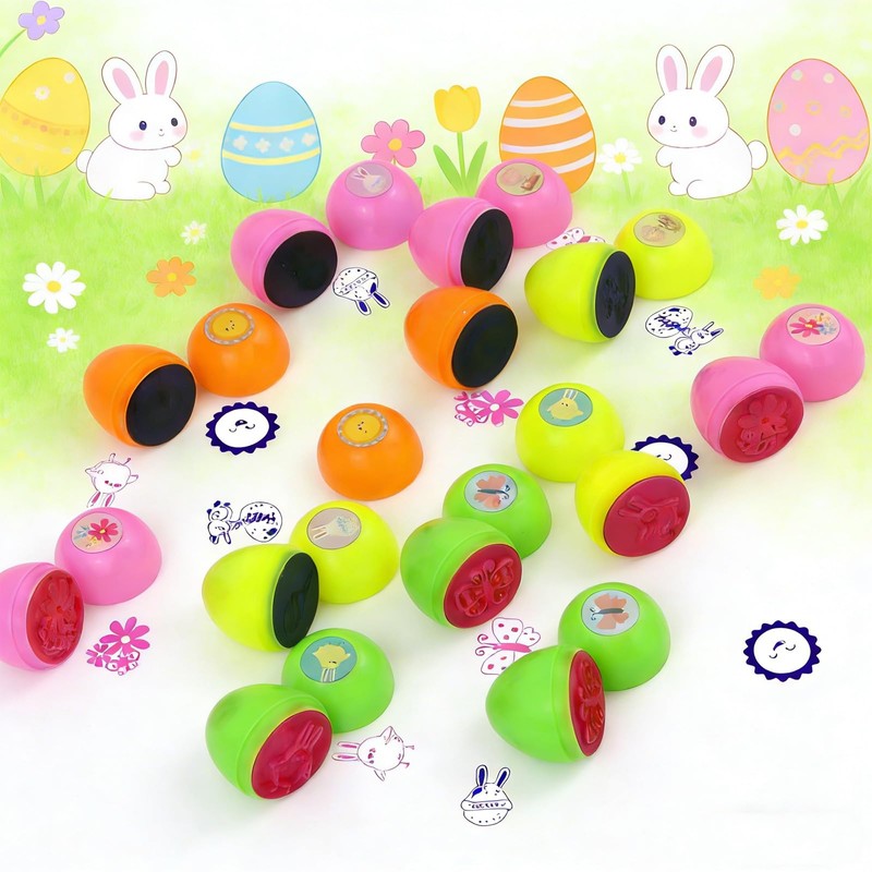 12Pcs Easter Egg Stampers Set, Stamps for Crafting, Easter Toys,