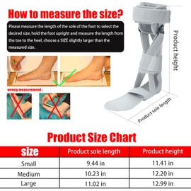Shuyan Jiao Medical Afo Foot Drop Brace Splint Ankle Foot Orthosis AFO Walking with Shoes or Sleeping for Men Women Stroke Hemiplegia Foot Drop Postural Correction Brace （Large-Right）