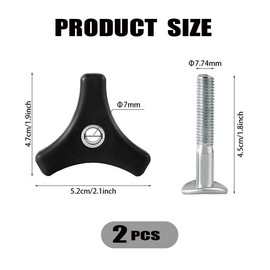 Lawn Mower Handle Knobs Nut Bolt,Lawn Mower Handle Bolts T-Handle Nut Screw Bolts Triangular Handle Fastening Screw Set Replacement for Honda Lawn Mower & Other Lawn Mowe (2)