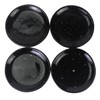 roro 5 Inch Ceramic Handmade Canape Luncheon Plates, Glossy Black