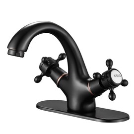 Bathroom Faucet Oil Rubbed Bronze GGStudy Bathroom Vanity Faucet Single Handle One Hole Bathroom Sink Faucet Basin with Cover Plate