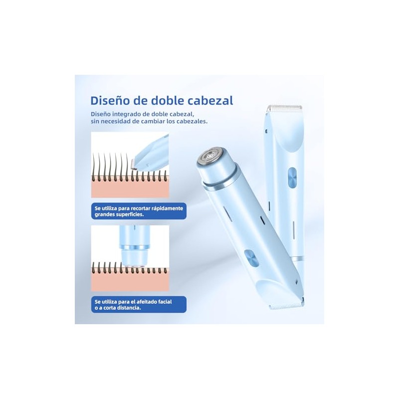 Depiladora Eléctrica y Rasuradora para Mujer 2 en 1, Doble
