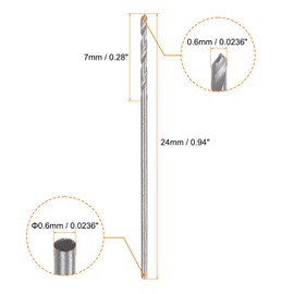 HARFINGTON 25pcs Micro Jobber Twist Drill Bits #72 0.6mm / 0.024" High Speed Steel HSS Mini Drilling Bit Tool for Stainless Steel Aluminum Wood Plastic