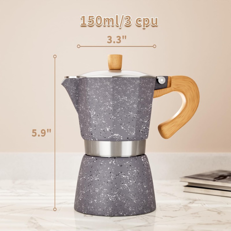 ShanSon Moka Pot Stovetop Espresso Maker 3 Cup 5 oz