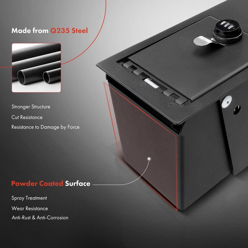 A-Premium Center Console Safe Box Compatible with Ford Explorer 2011-2019