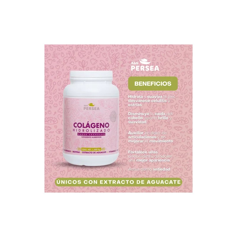 A&g Persea- 2 Colageno Hidrolizado Sabor Arandano 1.2 Kg C/u