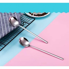 GTJLLY Spoons Silverware Set 5-Pack Korean Spoon,7.7 Inch 18/8 Stainless Steel Table Soup Spoons for Home, Kitchen, or Restaurant Flatware Set, Dishwasher Safe