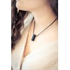 Lebensquelle Plus Black Tourmaline/Schorl Raw Stone Pendant with Leather Cord
