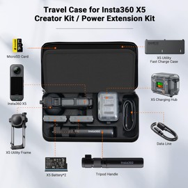 CYNOVA Case for Insta360 X5 Case, Hard Shell Compact Travel Bag for Insta360 X5 Case, Compatible with Extended Edition Selfie Stick, Insta 360 X5 Bag Case, Carry Bag for Insta360 X5 Accessories