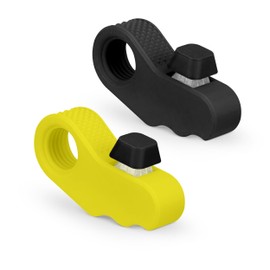 Sensory Fidget Spinner with Clicker, 2-Pack, Silent and Loud Click Options, Textured Ring Design, Stress Relief and Anxiety Reducer (Black-Yellow)