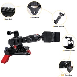 BESTAOO Dash Phone Holder and Camera Mount for Ford Bronco 2021 2022 2023 2024 2 Door & 4 Door, Compatible with GoPro and Smart Phone (Slide Rail)