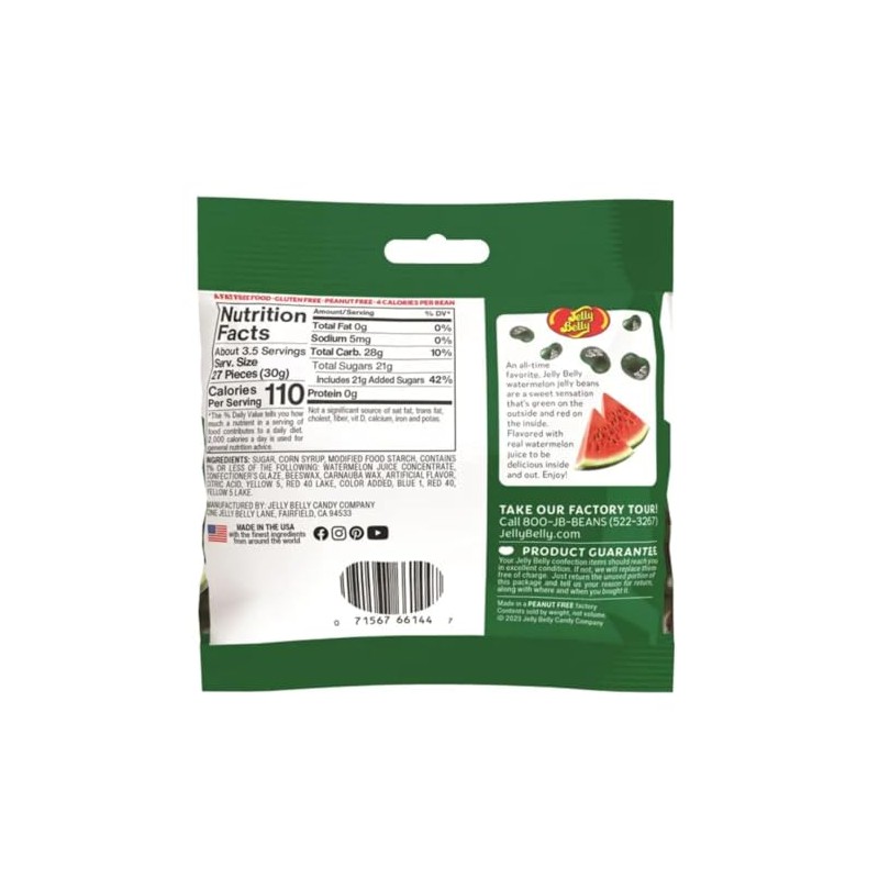 Jelly Belly Gourmet Jelly Bean, Watermelon, 3.5 oz. Bag