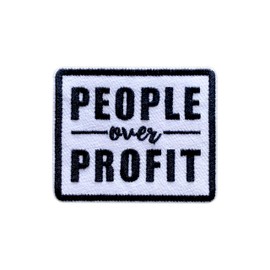 LEMEPINZ People Over Profit Patch, Size 3 Inches Iron On Political Ethical Embroidery Patches for Hats Clothes Backpacks Jeans, DIY Sew On Patches, Funny Patches, Anti Billionaire Gift for Boy Girl