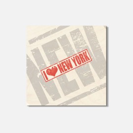 Unbranded I Love New York United States Heart 4'' X 4'' Square Wooden Coaster