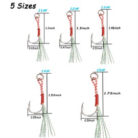 50 Pcs Fishing Aid Hooks Luminous Auxiliary Hooks Jigs Fishing Hooks with Auxiliary Rope