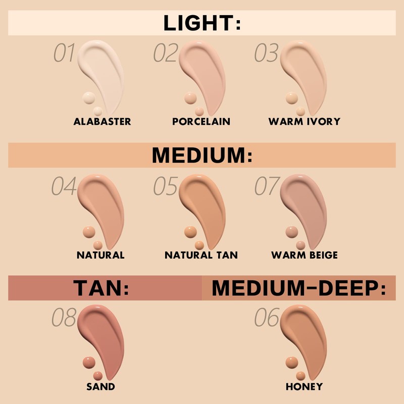 FOCALLURE 2 Pcs Liquid Foundation, Skin Evolution Foundation + Concealer,