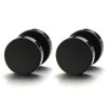 5MM Black Screw Stud Earrings Men, Stainless Steel Cheater Fake
