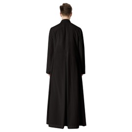 IvyRobes Unisex Adults Pulpit(Clergy) Anglican Cassock with Tab Insert Collar Black 57(6'0"-6'2")