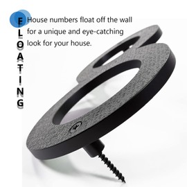 8’’ Modern Floating House Numbers for Outside, Large Black Shadow Home Number with Nails Kit & Template, Easy to Be Mounted for Exterior House Address, Garage Gate, Street, Farmhouse, Number 3