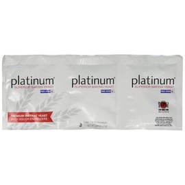 Red Star Platinum Premium Instant Yeast with Dough Enhancers - Three 1/4 oz Packages per Sleeve (Two Sleeves for Total of 6 pkgs)