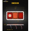 Partsam 2x LED Triple Tail Lights 45 LEDs, Rectangle Vertical