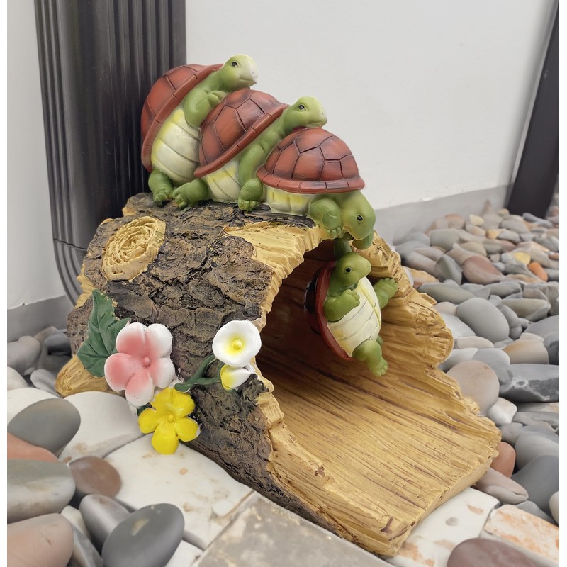 Euiroet Funny Turtle Gutter Downspout Extender Statue, Outdoor Decor Sculpture
