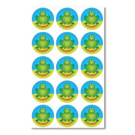 Cute frog stickers with an 'excellent' Message