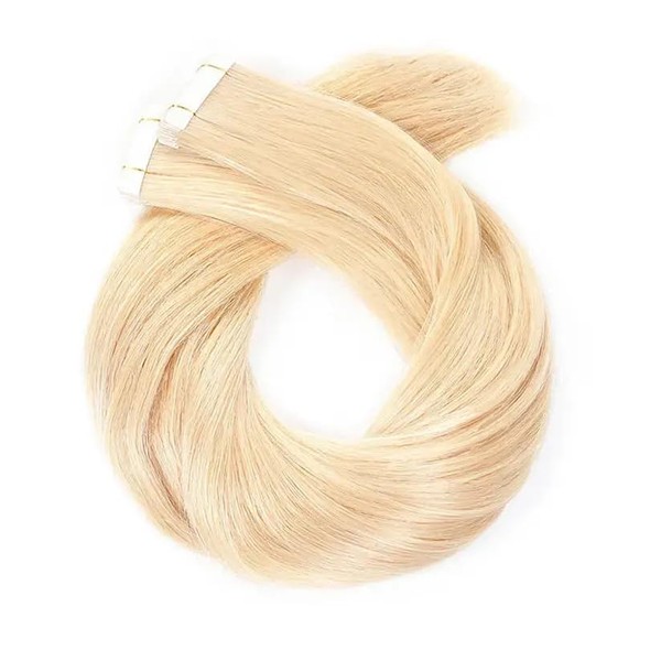 hairific Tape-In Real Hair Extensions, Remy Hair Extensions, 10 Wefts, 2.5 g Each (40 cm, 60 - Platinum)