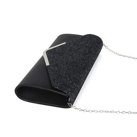 LHHMZ Women's Evening Clutch Clutches for Wedding Parties Shoulder Bag for Concert Cocktail Prom Clutches, 01-black, Modern