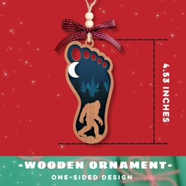 Bigfoot Ornament - Sasquatch Ornament, Sasquatch Christmas Ornament - Bigfoot Gifts, Sasquatch Gifts, Big Foot Sasquatch Gifts - Sasquatch Big Foot Christmas Tree Ornament - Wood Big Foot Ornament