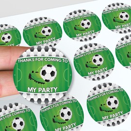 AK Giftshop Football Soccer Thank You Birthday Party Stickers for Party Bags & Sweet Cones (48 Stickers)