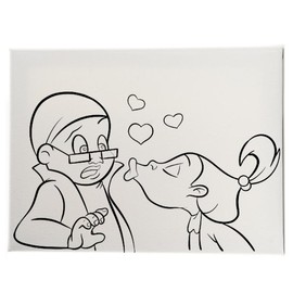 Sticky & Dijonay Inspired Pre-Sketched Canvas - Contents: 8x10 Paint Kit + Easel