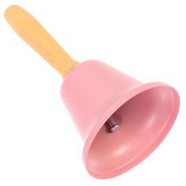 MAGICLULU 1Pcs Xmas Hand Call Bell Handbell with Wooden Handle Solid Loud Hand Bell for Christmas Dinner Calling Decor Pink