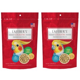 LAFEBER'S Premium Daily Diet Pellets Pet Bird Food, Made with Non-GMO and Human-Grade Ingredients, for Cockatiels (Classic, 1.25 Ib Pack of 2)
