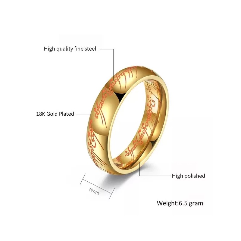 Dtup Anillo Único Tolkien Brilla En La Oscuridad C/cadena Hobbitt